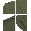 image:imageCOOFANDY Men 2 Piece Linen Outfit Beach Button Down Shirt Casual Loose Pant SetsArmy Green