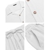 image:imageCOOFANDY Men 2 Piece Linen Outfit Beach Button Down Shirt Casual Loose Pant SetsAwhite