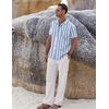 image:imageCOOFANDY Men 2 Piece Linen Outfit Beach Button Down Shirt Casual Loose Pant SetsBlue Stripes ShirtWhite Pants