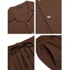 image:imageCOOFANDY Men 2 Piece Linen Outfit Beach Button Down Shirt Casual Loose Pant SetsBrown