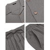 image:imageCOOFANDY Men 2 Piece Linen Outfit Beach Button Down Shirt Casual Loose Pant SetsGrey