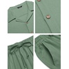 image:imageCOOFANDY Men 2 Piece Linen Outfit Beach Button Down Shirt Casual Loose Pant SetsLight Green