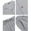 image:imageCOOFANDY Men 2 Piece Linen Outfit Beach Button Down Shirt Casual Loose Pant SetsLight Grey