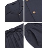 image:imageCOOFANDY Men 2 Piece Linen Outfit Beach Button Down Shirt Casual Loose Pant SetsNavy Blue
