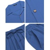 image:imageCOOFANDY Men 2 Piece Linen Outfit Beach Button Down Shirt Casual Loose Pant SetsRoyal Blue