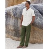 image:imageCOOFANDY Men 2 Piece Linen Outfit Beach Button Down Shirt Casual Loose Pant SetsWhite ShirtArmy Green Pants