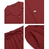 image:imageCOOFANDY Men 2 Piece Linen Outfit Beach Button Down Shirt Casual Loose Pant SetsWine Red