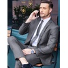 image:imageCOOFANDY Men 2 Piece Suits One Button Blazer Jacket Tuxedo Slim Fit Suit Pant Grey XXLarge