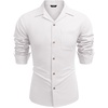 image:imageCOOFANDY Men Beach Shirts Casual Cotton Linen Long Sleeve Regular Fit Yoga Shirts White