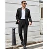 image:imageCOOFANDY Men Suits Classic Fit 2 Piece Suit Set One Button Casual Blazer Wedding Bussiness Suit SeparatesBlack