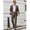 image:imageCOOFANDY Men Suits Classic Fit 2 Piece Suit Set One Button Casual Blazer Wedding Bussiness Suit SeparatesBrown