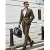image:imageCOOFANDY Men Suits Classic Fit 2 Piece Suit Set One Button Casual Blazer Wedding Bussiness Suit SeparatesBrown