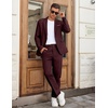 image:imageCOOFANDY Men Suits Classic Fit 2 Piece Suit Set One Button Casual Blazer Wedding Bussiness Suit SeparatesBurgundy