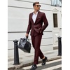 image:imageCOOFANDY Men Suits Classic Fit 2 Piece Suit Set One Button Casual Blazer Wedding Bussiness Suit SeparatesBurgundy