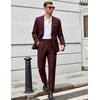 image:imageCOOFANDY Men Suits Classic Fit 2 Piece Suit Set One Button Casual Blazer Wedding Bussiness Suit SeparatesBurgundy