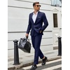 image:imageCOOFANDY Men Suits Classic Fit 2 Piece Suit Set One Button Casual Blazer Wedding Bussiness Suit SeparatesDark Blue