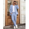 image:imageCOOFANDY Men Suits Classic Fit 2 Piece Suit Set One Button Casual Blazer Wedding Bussiness Suit SeparatesLight Blue