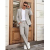 image:imageCOOFANDY Men Suits Classic Fit 2 Piece Suit Set One Button Casual Blazer Wedding Bussiness Suit SeparatesLight Gray
