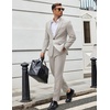 image:imageCOOFANDY Men Suits Classic Fit 2 Piece Suit Set One Button Casual Blazer Wedding Bussiness Suit SeparatesLight Gray