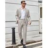 image:imageCOOFANDY Men Suits Classic Fit 2 Piece Suit Set One Button Casual Blazer Wedding Bussiness Suit SeparatesLight Gray