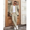 image:imageCOOFANDY Men Suits Classic Fit 2 Piece Suit Set One Button Casual Blazer Wedding Bussiness Suit SeparatesLight Khaki