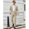 image:imageCOOFANDY Men Suits Classic Fit 2 Piece Suit Set One Button Casual Blazer Wedding Bussiness Suit SeparatesLight Khaki
