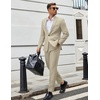 image:imageCOOFANDY Men Suits Classic Fit 2 Piece Suit Set One Button Casual Blazer Wedding Bussiness Suit SeparatesLight Khaki