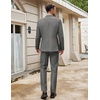 image:imageCOOFANDY Men Suits Classic Fit 2 Piece Suit Set One Button Casual Blazer Wedding Bussiness Suit SeparatesLinen Gray