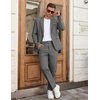 image:imageCOOFANDY Men Suits Classic Fit 2 Piece Suit Set One Button Casual Blazer Wedding Bussiness Suit SeparatesLinen Gray