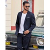 image:imageCOOFANDY Men Suits Classic Fit 2 Piece Suit Set One Button Casual Blazer Wedding Bussiness Suit SeparatesNavy Bluesolid