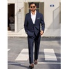 image:imageCOOFANDY Men Suits Classic Fit 2 Piece Suit Set One Button Casual Blazer Wedding Bussiness Suit SeparatesNavy Bluesolid