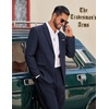 image:imageCOOFANDY Men Suits Classic Fit 2 Piece Suit Set One Button Casual Blazer Wedding Bussiness Suit SeparatesNavy Bluesolid