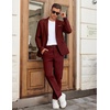 image:imageCOOFANDY Men Suits Classic Fit 2 Piece Suit Set One Button Casual Blazer Wedding Bussiness Suit SeparatesRed