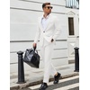 image:imageCOOFANDY Men Suits Classic Fit 2 Piece Suit Set One Button Casual Blazer Wedding Bussiness Suit SeparatesWhite