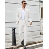 image:imageCOOFANDY Men Suits Classic Fit 2 Piece Suit Set One Button Casual Blazer Wedding Bussiness Suit SeparatesWhite