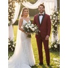 image:imageCOOFANDY Men Tuxedo Jacket Slim Fit Blazer Suit Jacket Prom Dinner Party WeddingDark Red