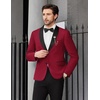 image:imageCOOFANDY Men Tuxedo Jacket Slim Fit Blazer Suit Jacket Prom Dinner Party WeddingDark Red