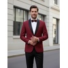 image:imageCOOFANDY Men Tuxedo Jacket Slim Fit Blazer Suit Jacket Prom Dinner Party WeddingDark Red
