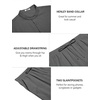 image:imageCOOFANDY Mens 2 Piece Cotton Sets Casual Short Sleeve Henley Shirts and Beach Pants with Pockets Summer Vacation OutfitsZdark Grey