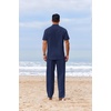 image:imageCOOFANDY Mens 2 Piece Cotton Sets Casual Short Sleeve Henley Shirts and Beach Pants with Pockets Summer Vacation OutfitsZnavy Blue