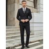 image:imageCOOFANDY Mens 2 Piece Double Breasted Suits Slim Fit Tuxedo Jacket and Dress Pants Set for Wedding Business PromBlack