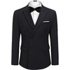 image:imageCOOFANDY Mens 2 Piece Double Breasted Suits Slim Fit Tuxedo Jacket and Dress Pants Set for Wedding Business PromBlack