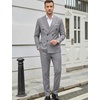 image:imageCOOFANDY Mens 2 Piece Double Breasted Suits Slim Fit Tuxedo Jacket and Dress Pants Set for Wedding Business PromLight Grey