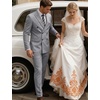 image:imageCOOFANDY Mens 2 Piece Double Breasted Suits Slim Fit Tuxedo Jacket and Dress Pants Set for Wedding Business PromLight Grey