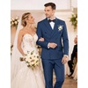 image:imageCOOFANDY Mens 2 Piece Double Breasted Suits Slim Fit Tuxedo Jacket and Dress Pants Set for Wedding Business PromNavy