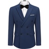 image:imageCOOFANDY Mens 2 Piece Double Breasted Suits Slim Fit Tuxedo Jacket and Dress Pants Set for Wedding Business PromNavy