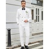 image:imageCOOFANDY Mens 2 Piece Double Breasted Suits Slim Fit Tuxedo Jacket and Dress Pants Set for Wedding Business PromWhite