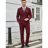 image:imageCOOFANDY Mens 2 Piece Double Breasted Suits Slim Fit Tuxedo Jacket and Dress Pants Set for Wedding Business PromWine Red
