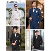image:imageCOOFANDY Mens 2 Piece Double Breasted Suits Slim Fit Tuxedo Jacket and Dress Pants Set for Wedding Business PromWine Red