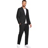 image:imageCOOFANDY Mens 2 Piece Linen Suits Set Casual Lightweight Linen Suit Blazer Jacket and PantsBlack
